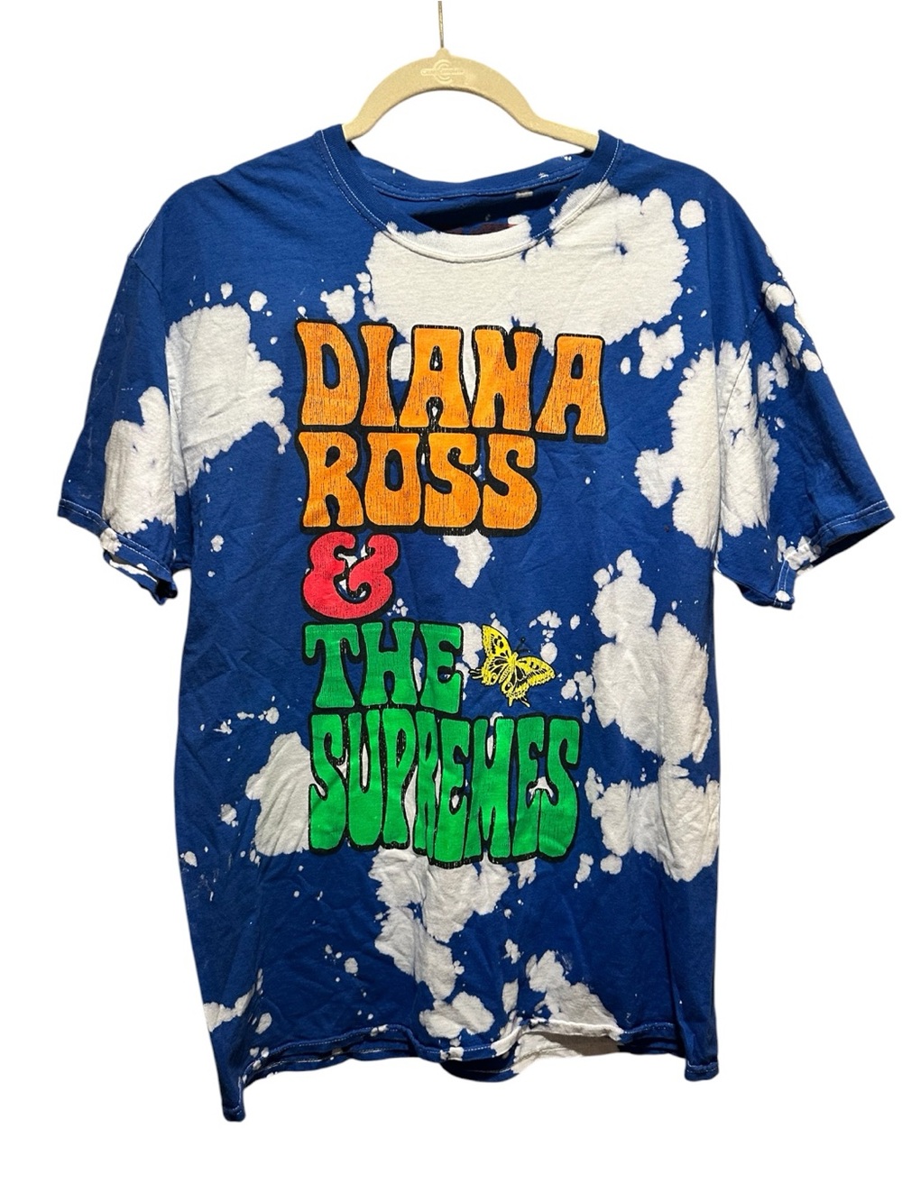 Control Diana Ross & The Supremes Graphic Band Tee - Blue Tie-Dye Size L